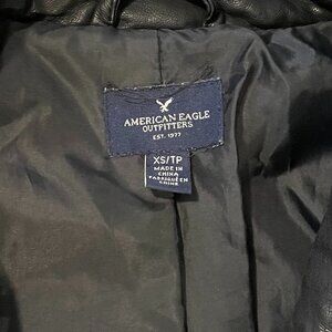 American Eagle Outfitters Black Leather Moto Jacket